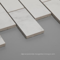 Mosaic Tile White Carrara Marble Veins Brick Ceramic Mosaic Tiles Marble Look Porcelain Tile